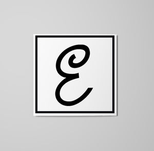 Letter E Sticker - italic