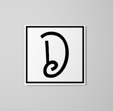 Letter D Sticker - italic