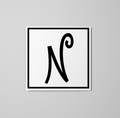 Letter N Sticker - italic