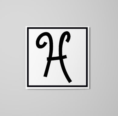 Letter H Sticker - italic