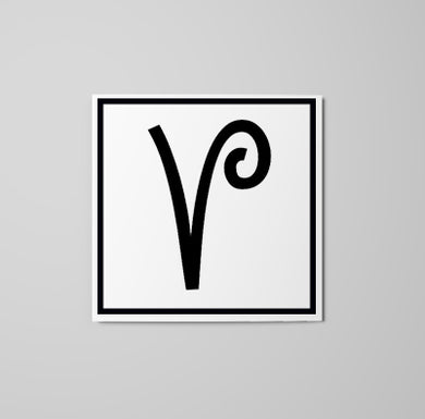 Letter V Sticker - italic