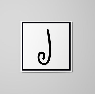 Letter J Sticker - italic
